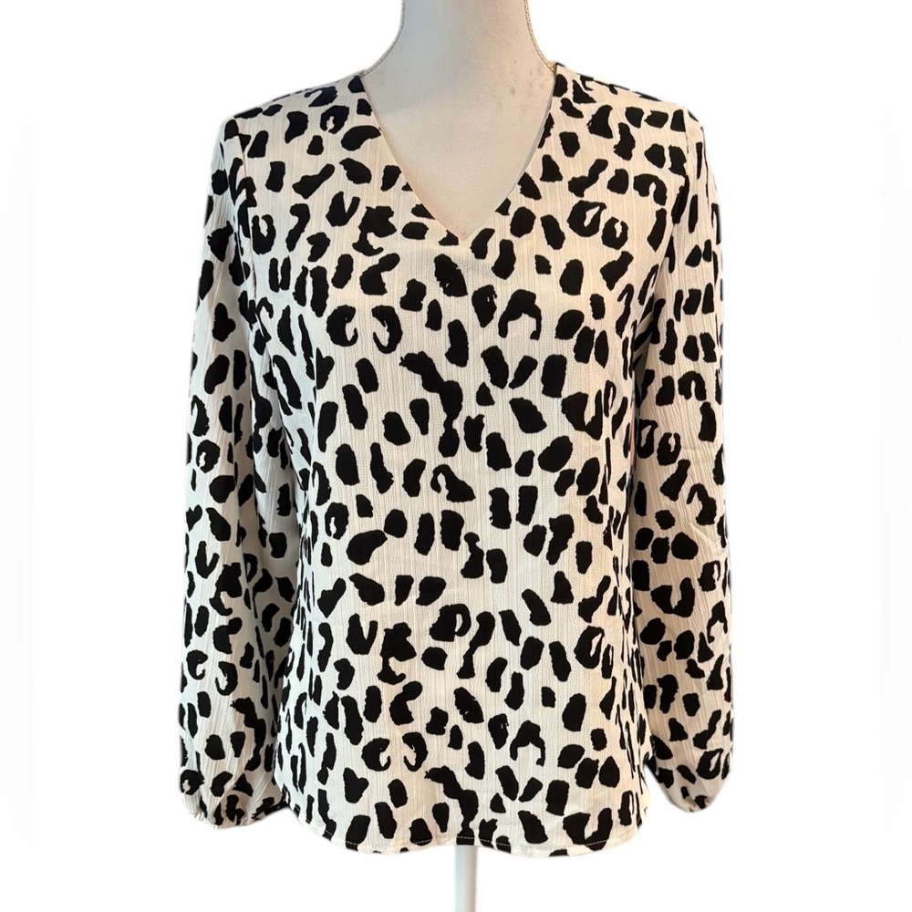 Leopard Print V-Neck Women's Top